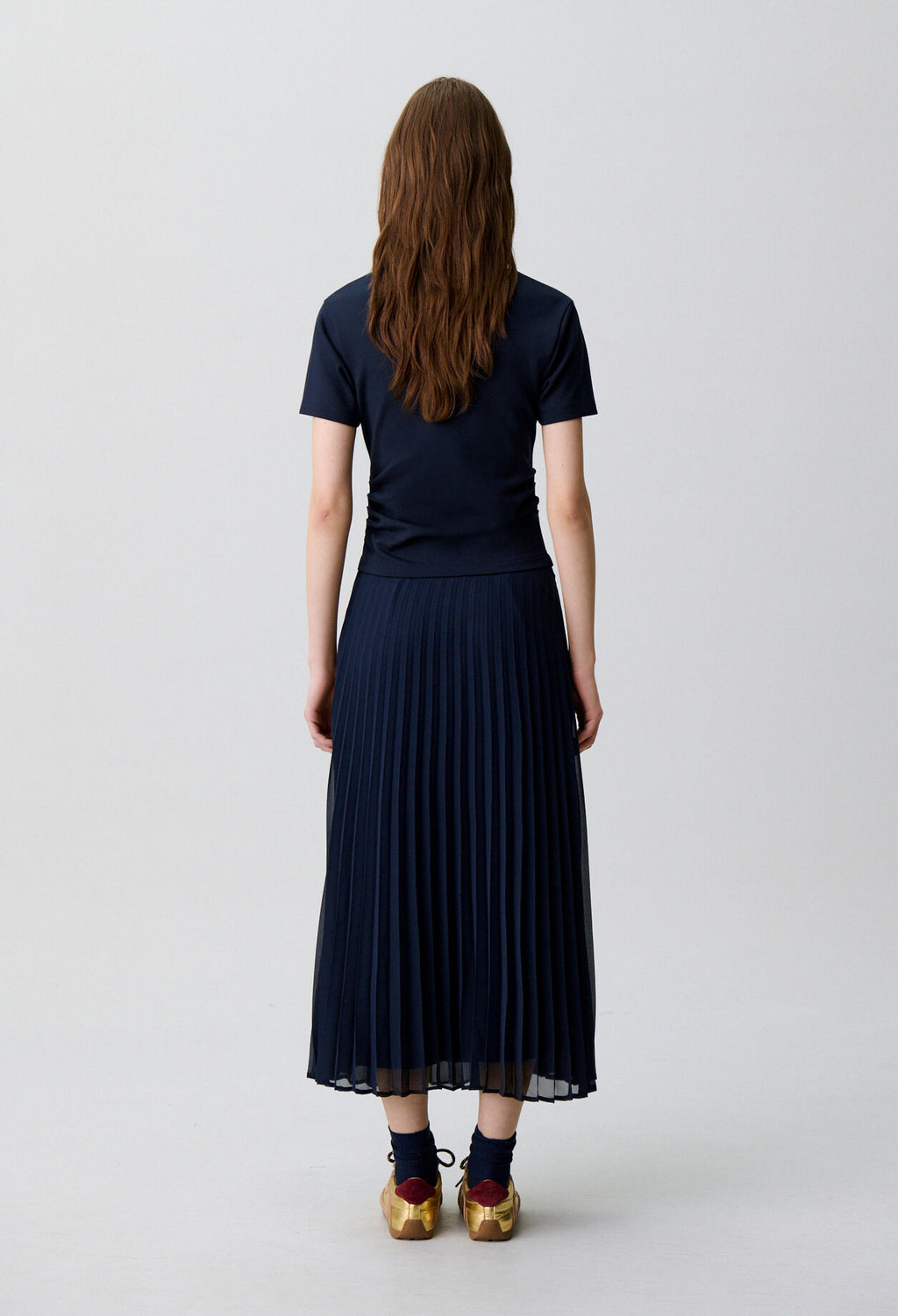Trompe-l'œil bi-material dress