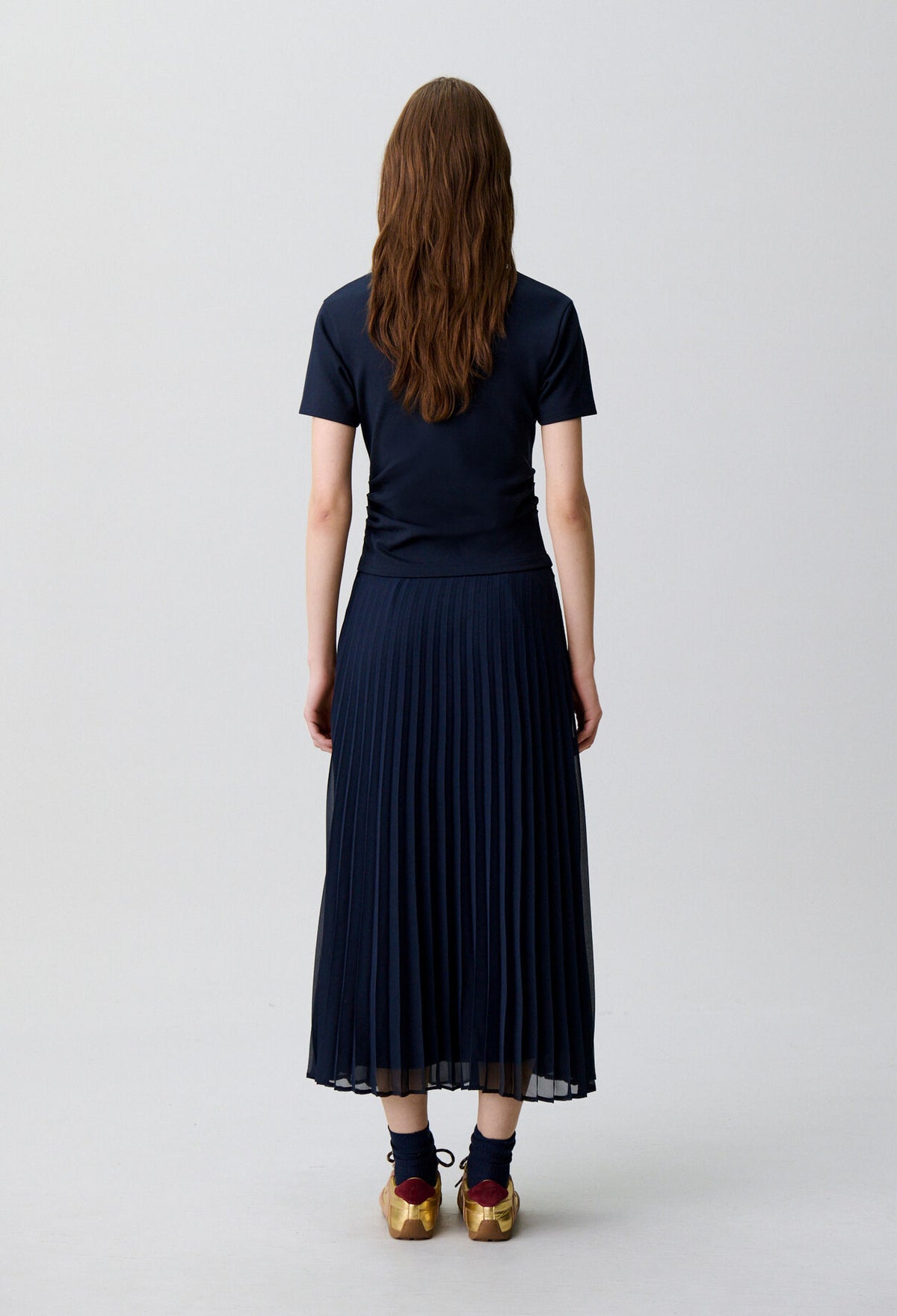 Trompe-l'œil bi-material dress