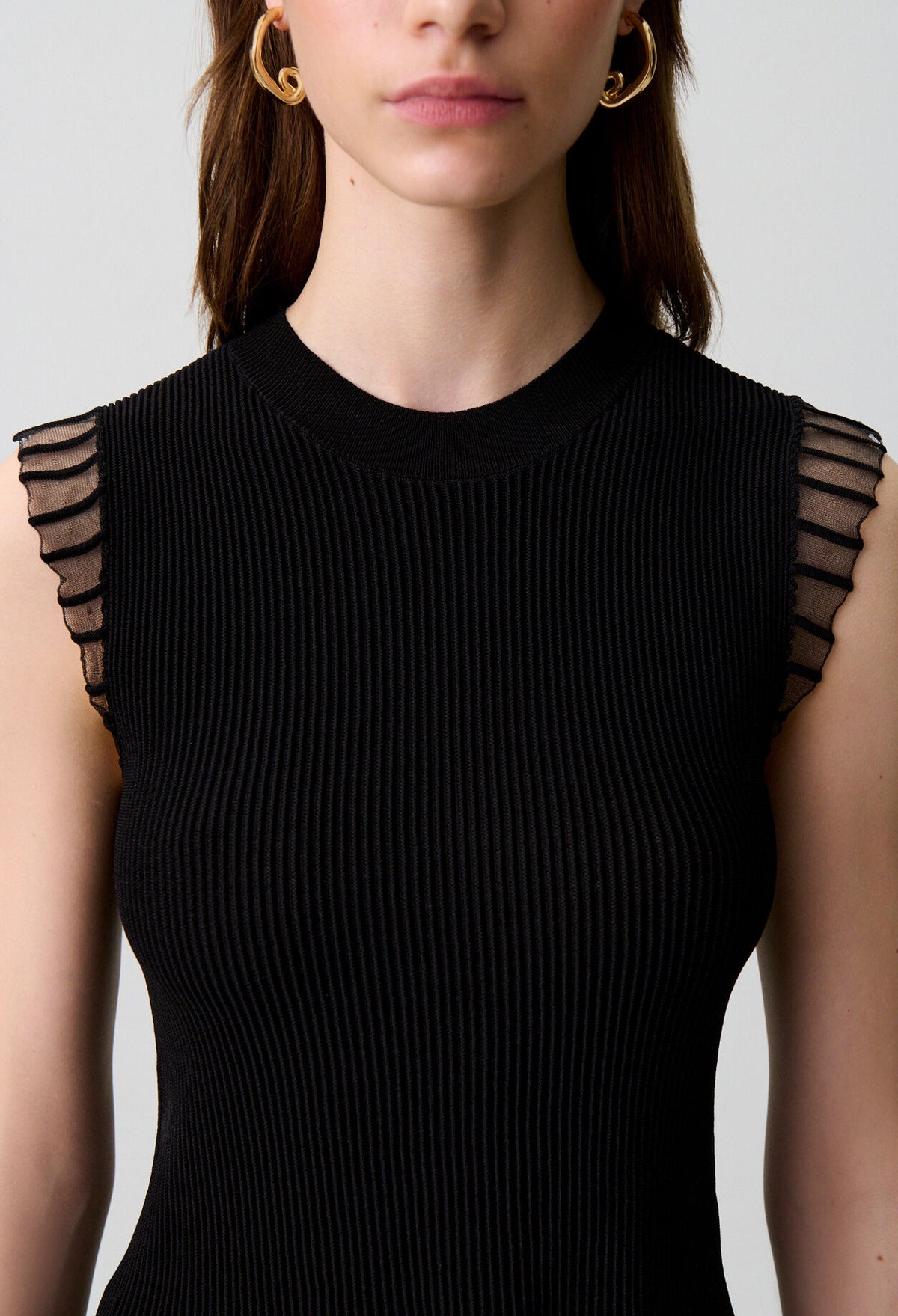High neck knit top