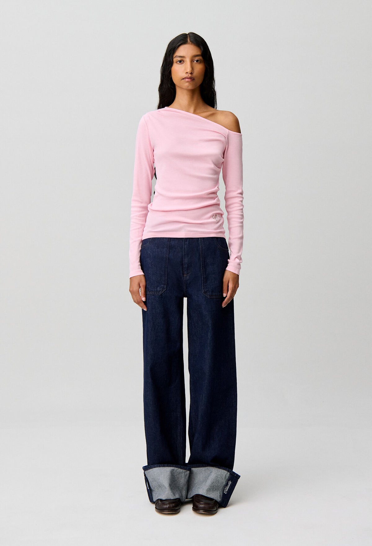 Pink Asymmetric Top in 100% Cotton
