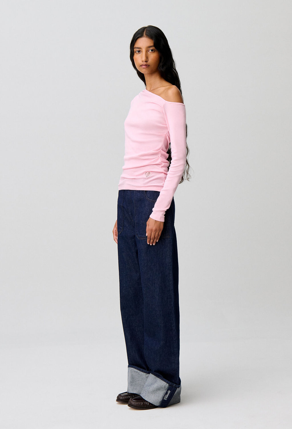 Pink Asymmetric Top in 100% Cotton