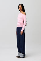 Pink Asymmetric Top in 100% Cotton