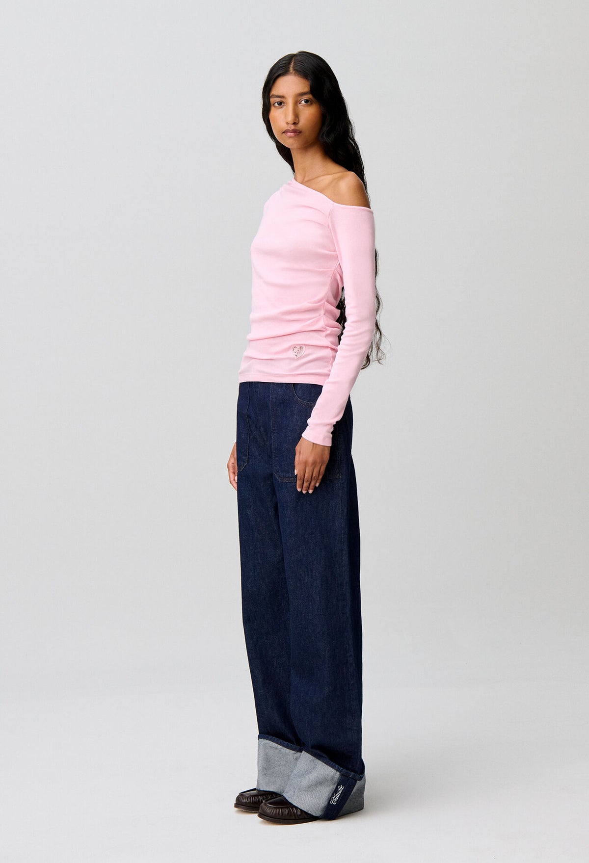 Pink Asymmetric Top in 100% Cotton