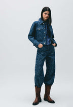 Printed denim jacket