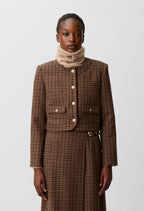 Straight checked jacket