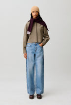 Short checked wool blend jacket