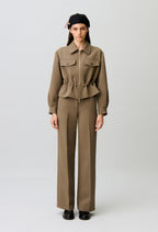 Gold flower peplum jacket